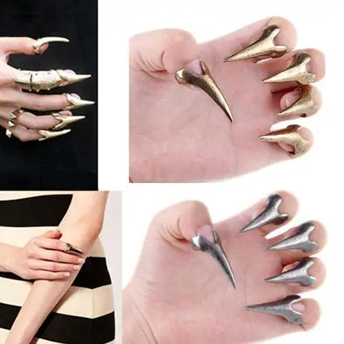 5 ks retro punk gothic talon rings na nechty pazúra hrot dekor s ostrým zliatinovým pazúrom kĺbu kĺbový prsteň set party cosplay dekor