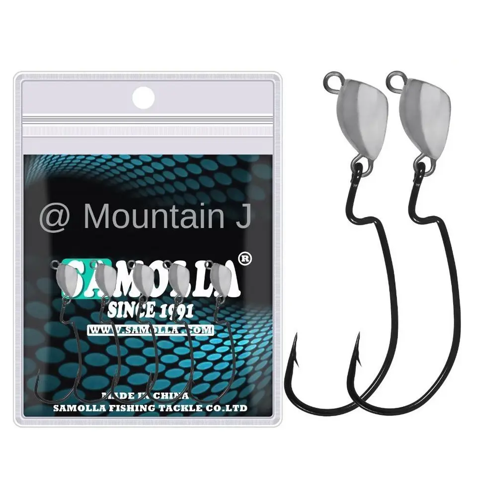 5 ks/set 3,5 g 5g 7g 10g Hmotnica olovo Hrubý kľukový kruhový kruhový flitra Barbed Hooks for Soft Lure Hook ostrý rybársky náradie