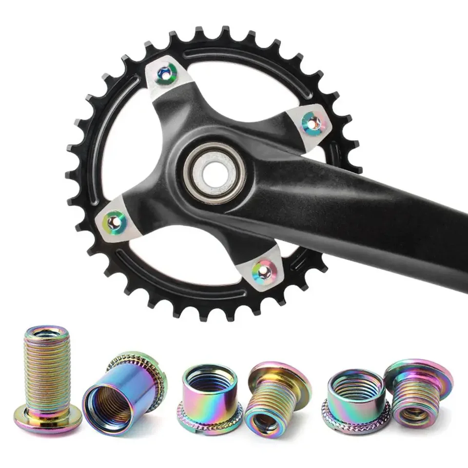 5 ks uhlíkovými oceľovými skrutkami na bicykli Disk Triple skrutky kľukovej skrutky skrutky kľukovej dosky kľuky cyklistické diely Crankset Časti