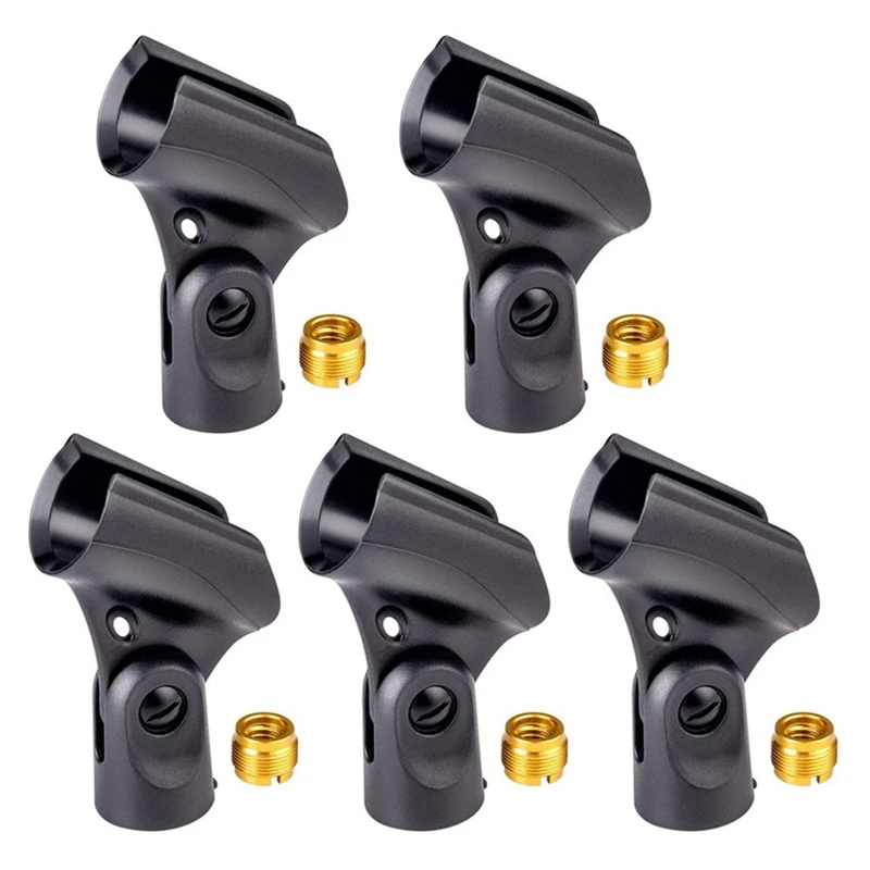 5 ks Univerzálne držiaky mikrofónových klipov držiaka mikrofónu s držiakom s klipom s 5/8 palca samca až 3/8 palca adaptér Nut-Adapter-a48q