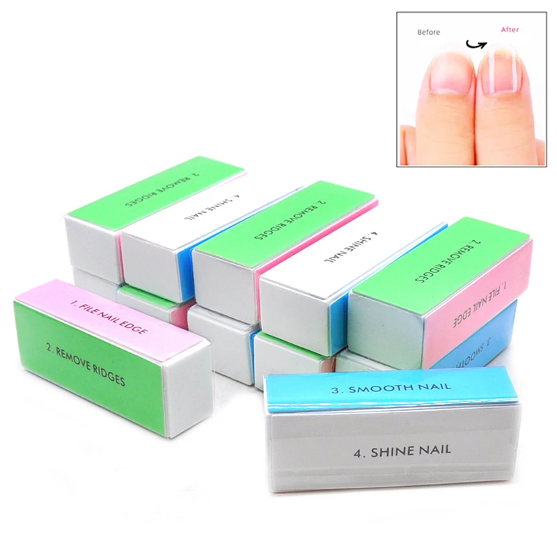 5 ks/veľa na nechtovú vyrovnávaciu pamäť 4 Cesta farebného zaostrenia lesku leštinu na nechty na nechty Fire MANICURE Sanding na nechty