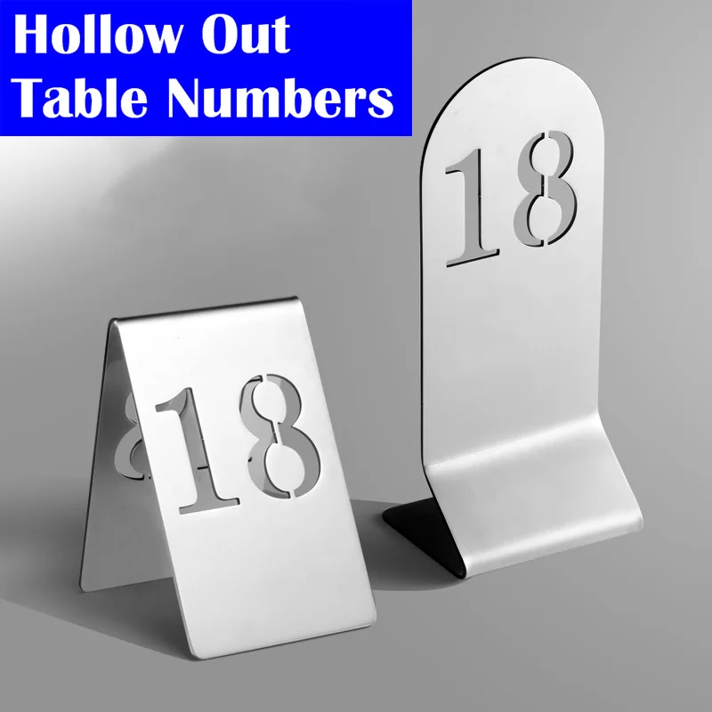 5 ks z nehrdzavejúcej ocele Dutiny Out Table Numbers Desktop Odkaz kovové stojany Number taniere hotelová reštaurácia Kaviareň Kaviareň Sedadlá Sedadlá