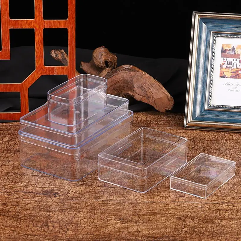 5 ks číry obdĺžnik Malé úložné skrinky s vekom Displej krabíc Prepojte si darčekovú škatuľu pre šperky na cukrovinky Vianoce