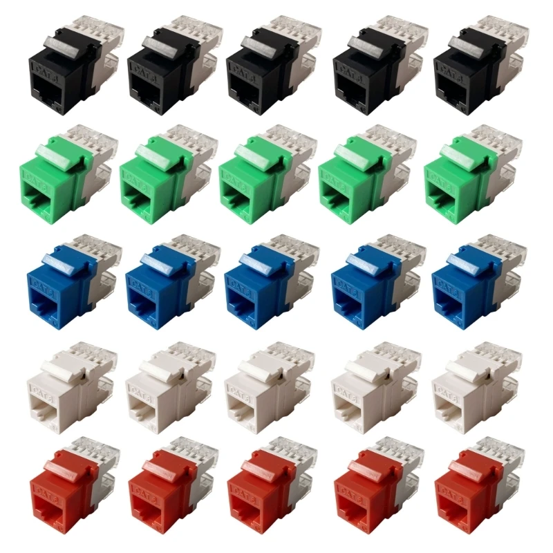 5 kusov Cat6 RJ45 Keystone Jacks Slim Profile, Ethernet Wall Jack Punch Down, Cat5e Keystone Modul Connector P9JB