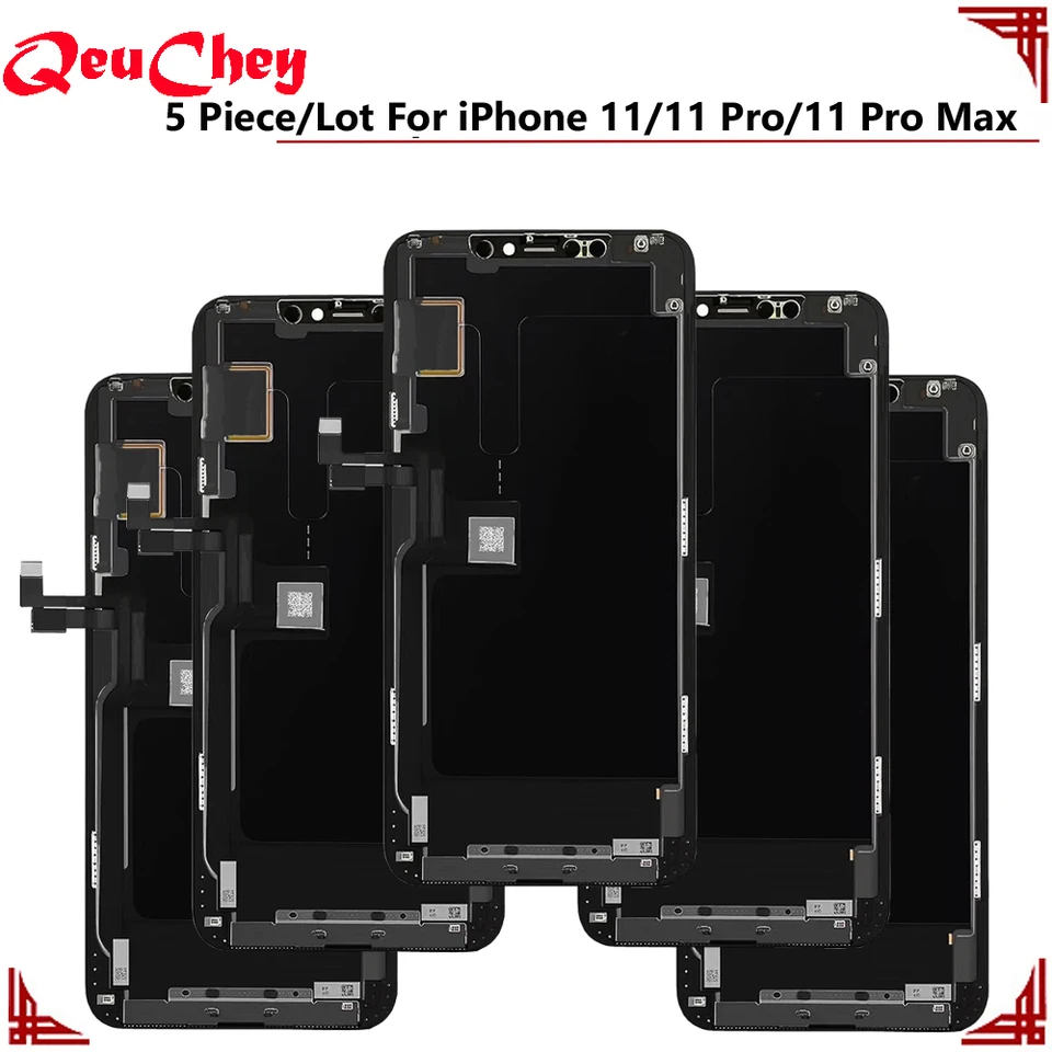 5 kusu / šarža pre Apple iPhone 11/11 Pro / 11 Pro Max LCD Display Monitor Monule Touch Screen Screen Digitalizátor Panel Panel Panel