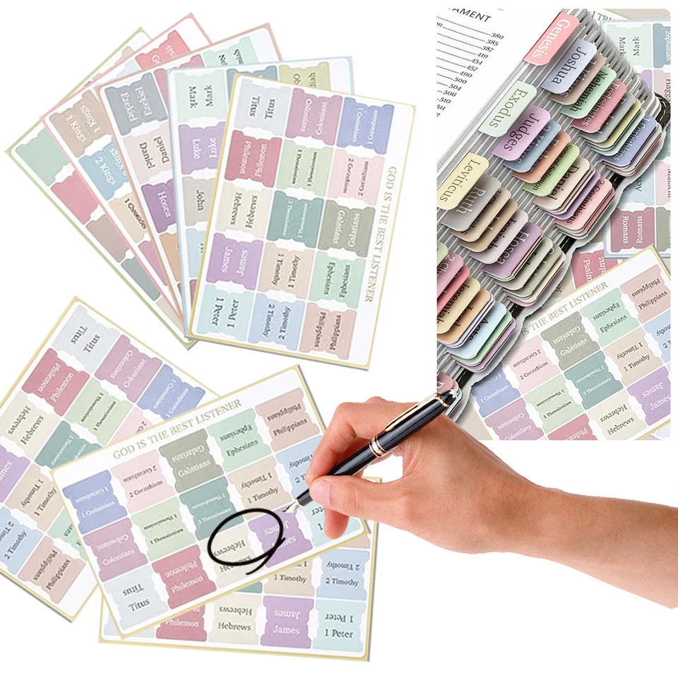 5 List samostatne lepiace papierové karty záložky na záložky Veľké tlačené laminované biblické karty Štúdium Dodávky Decrative Label Study Tool