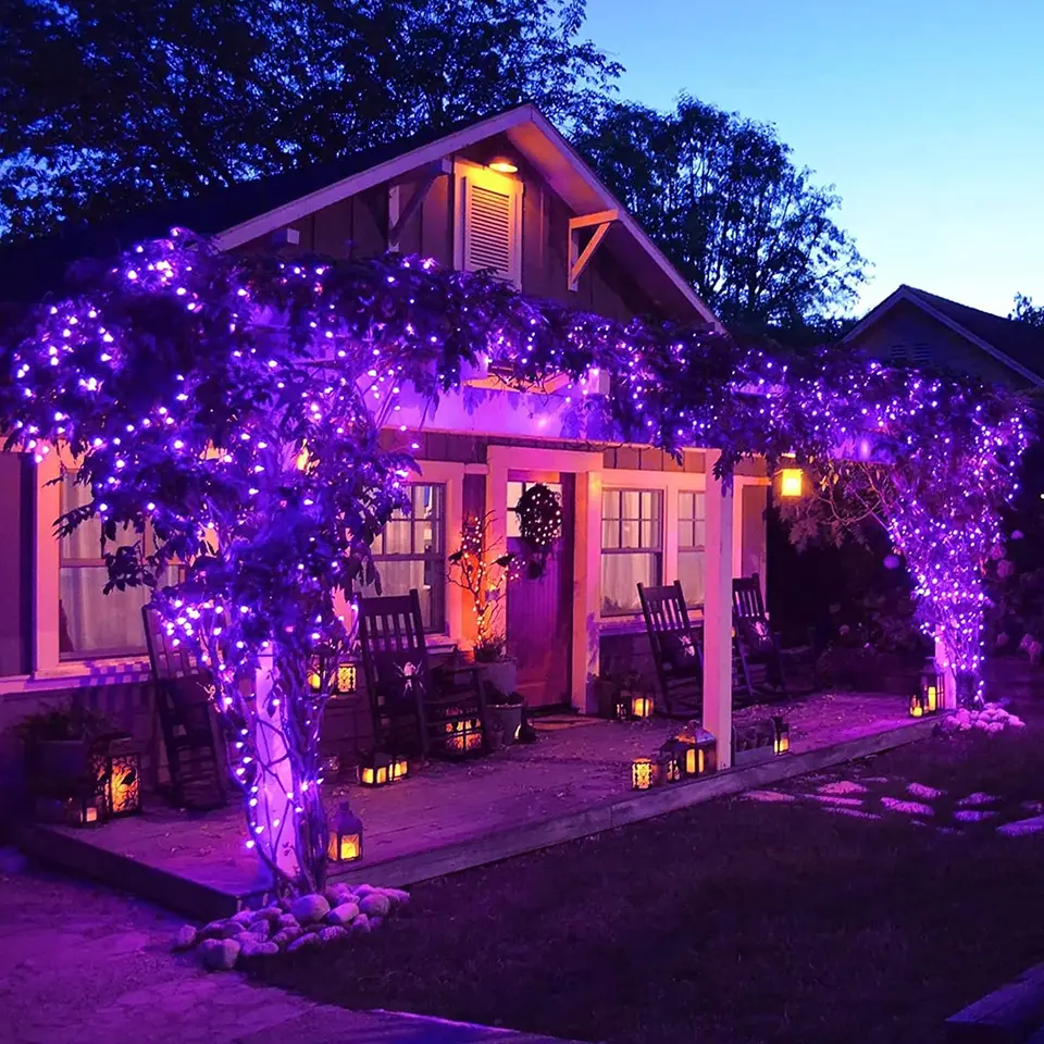 5 m 50 LED Fairy Light AA batéria poháňaná, fialové svetlo medi, vhodné pre spálňu, Vianoce, dekorácie večierku
