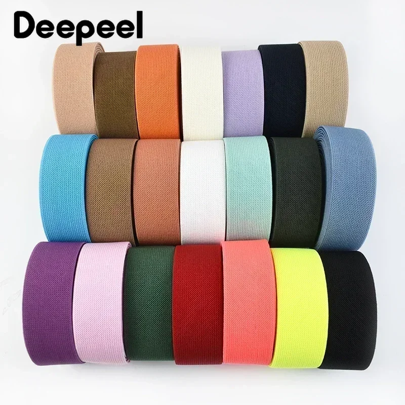 5 metrov 10-50 mm farebné elastické pásy natiahnuté gumové pásky oblečenie Webbing nohavice oblečené topánky DIY Šijacie príslušenstvo