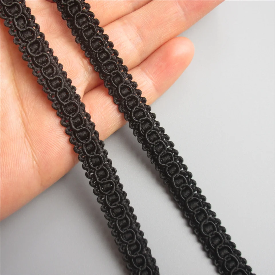 5 metrov čierna 1 cm šírka Vintage nylon Polyester Weave Lace Trim Ribbon Grochet Belt Last Brees tkanina Šijacie remeselníky