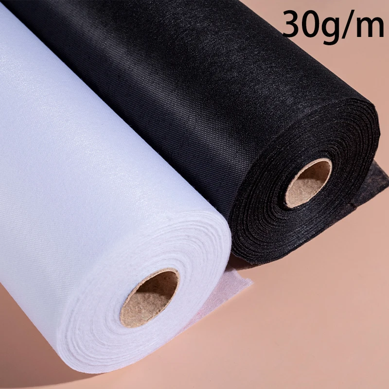 5 metrov/šarža (5,4 yardov)*1Meter (1,09yard) Ľahký netkaný fúzlivý interlinujúci tkanina Apperel Šitové príslušenstvo 30g/m/m