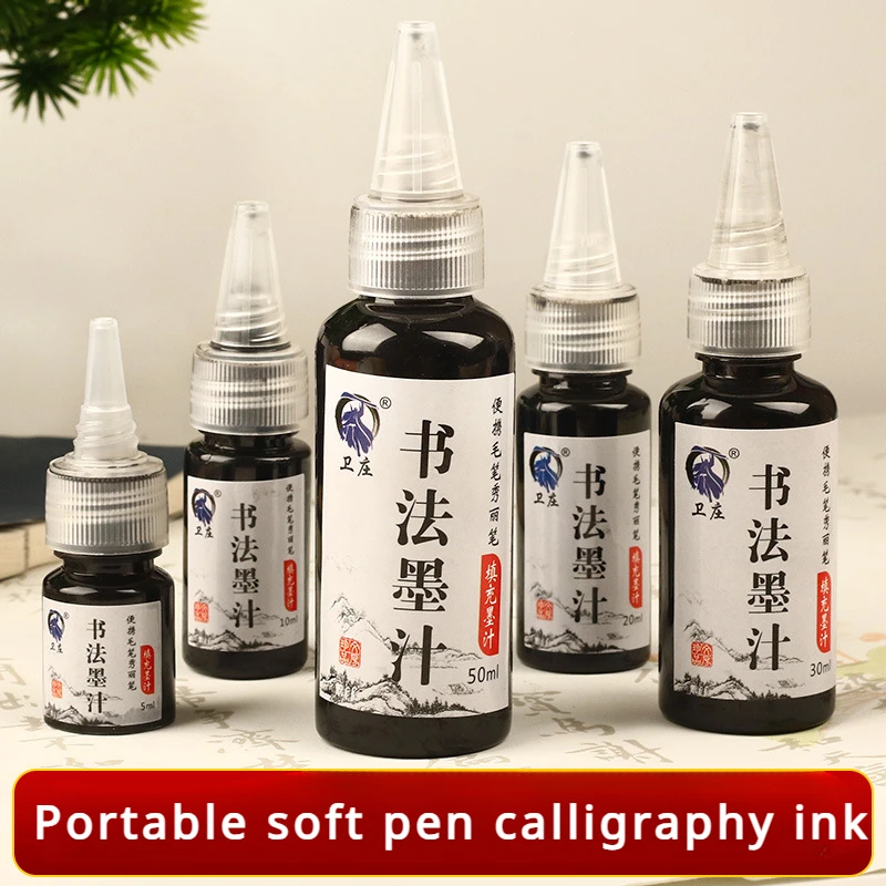 5 ml/10 ml/20 ml/30 ml/50 ml/fľaša prenosné mäkké pero kaligrafické atramentové atramenty Študenti precvičujú kaligrafiu/maľbu atramentu/atrament