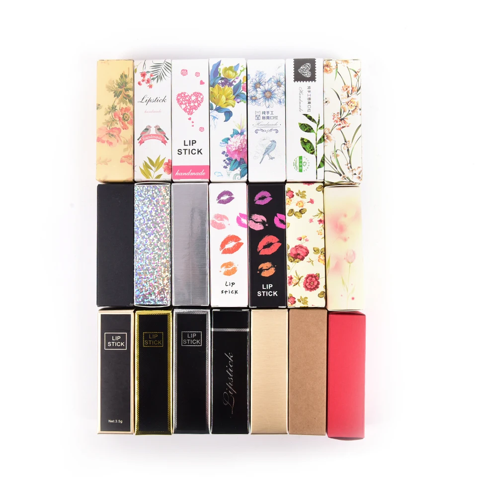 5 ml balzam balzam balenie balenie kartónovej skrinky 21 Colors rúžová trubica DIY Balenie Box Farebný kraftový papierový darček 25*25*88 mm
