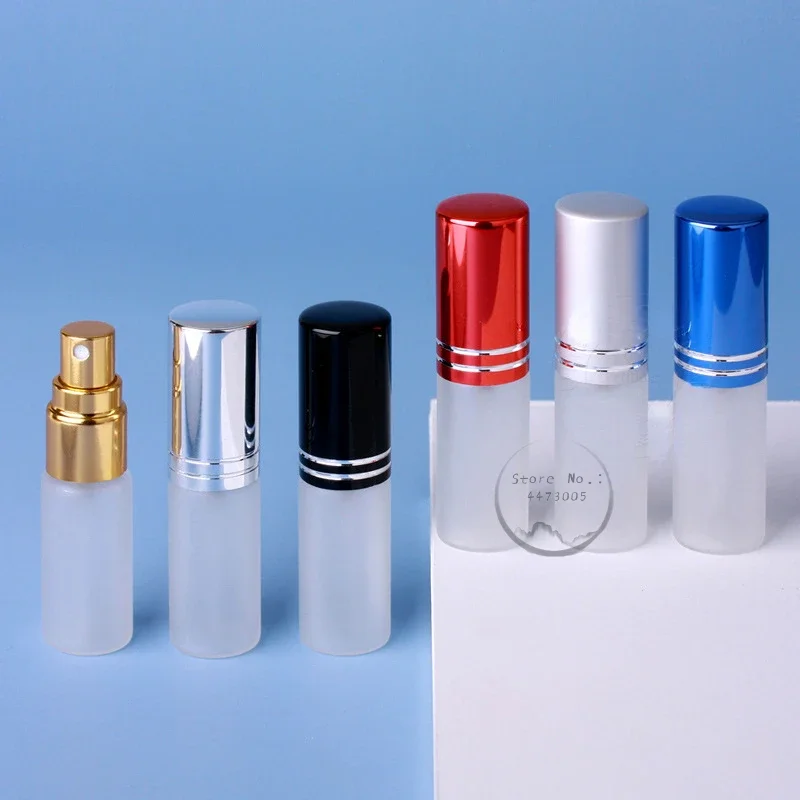5 ml Frost Glass Vysoko kvalitné priehľadné sklenené parfumové fľaše Mini sprej prenosné cestovné kolínske fľaša s vlhkosťou