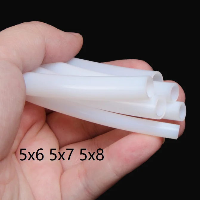 5 mm 5x6 5x7 5x8 mlieka biela ptfe hadičky PTFE Trubica Tepelná korózia odolná voči polytef hadicové polytetrafluóretylén F4 rúrka