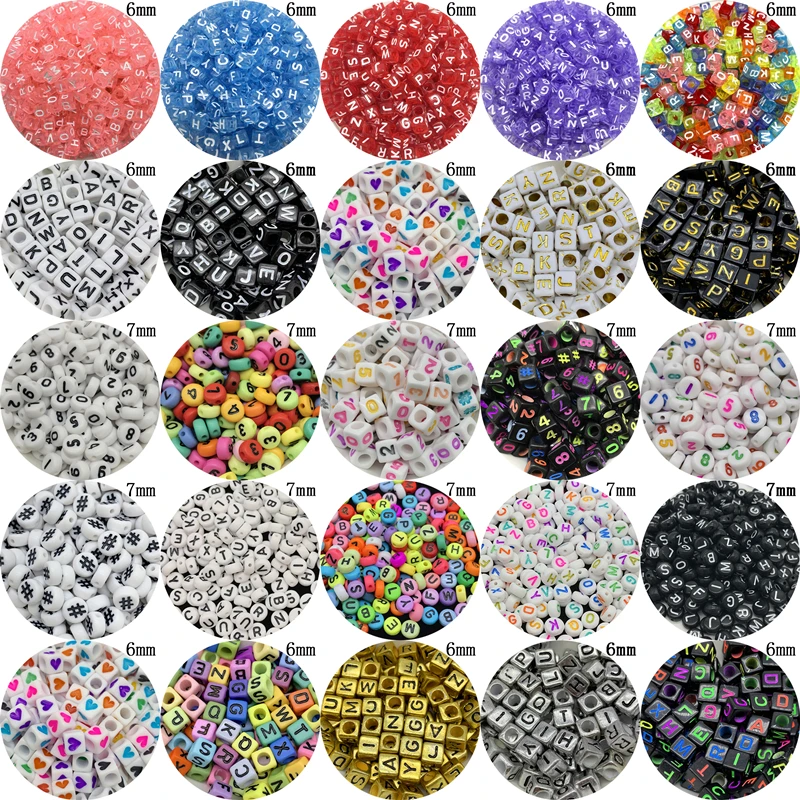 5 mm 6 mm 7 mm 100 pcs Letter Letter Oval /Square Tvar abecedy korálky pre šperky Výroby DIY kúzla Náramok náhrdelníkov