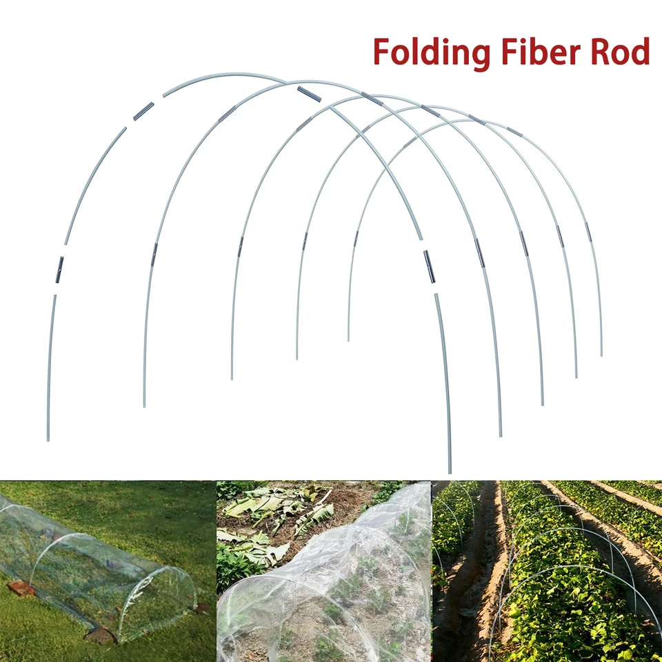 5 mm skleníkové obruče skladacie vlákno Rod Garden Plant Hoop Grow Tunnel Podporné obruče držiak rastlín Nástroj pre poľnohospodársky skleník