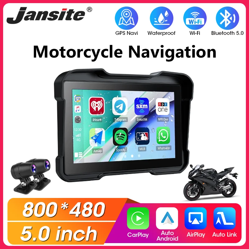 5 '' Motocykel CarPlay Smart Screen Wireless CarPlay & Android Automatic prenosný Bluetooth Anti-krádež vodotesného GPS nočné videnie WiFi