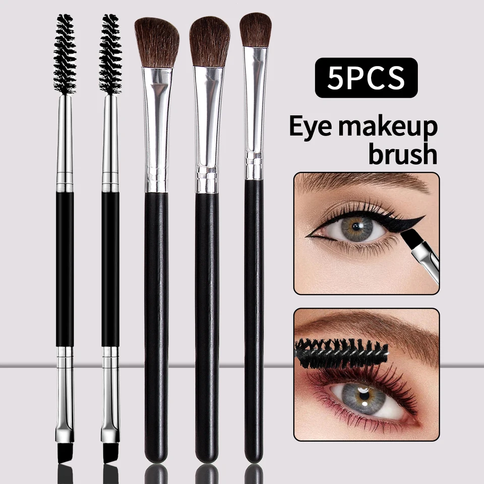 5 očných kefiek prenosné kefy na očné očné oči Aplikujte make -up kefu s dvojitým obočím