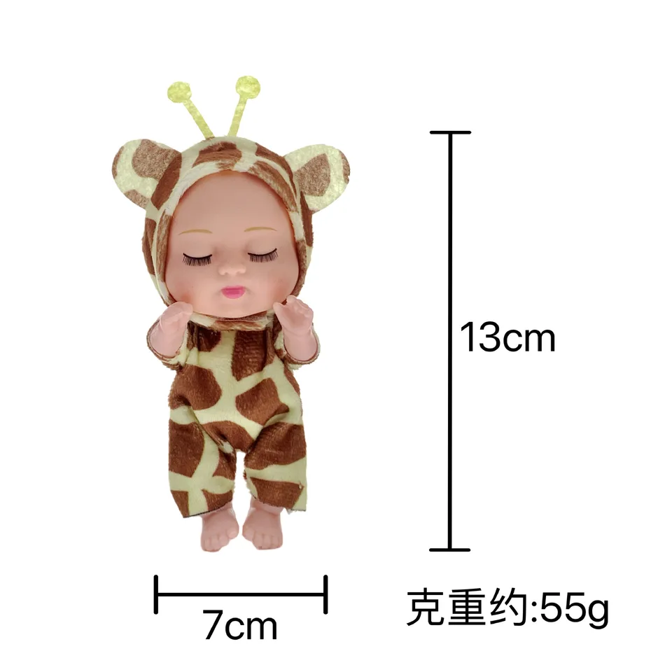 5 -palcová 13 cm simulácia spánkovej bábiky Baby BJD Rebirth Doll Animal Clothing Sleep Doll 1pc