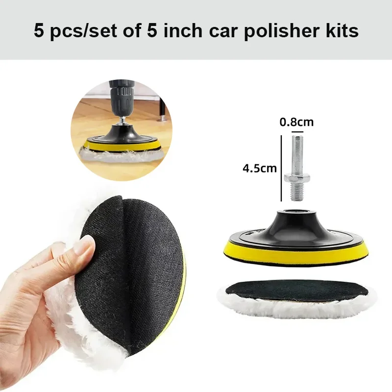 5 -palcová auto leštička s leštiacim voskovaním voskovacieho leštiaceho kolesa pre auto m10 vŕtací bit konektor Connect Care Care Styling