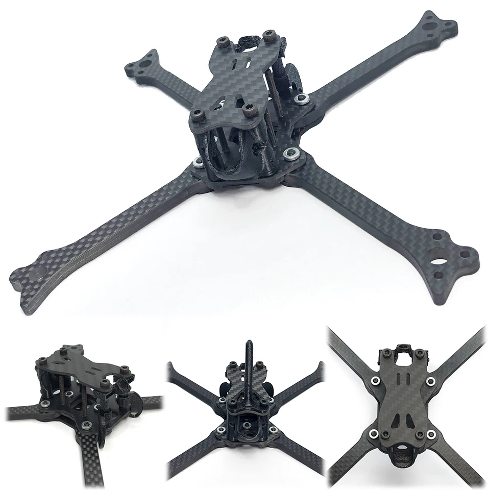 5-palcová súprava na kvadrokoptérovú súpravu s 5 mm s 5 mm súpravou na uhlíkové vlákno X-Type pre päť33 FPV RC QuadCopter Drone