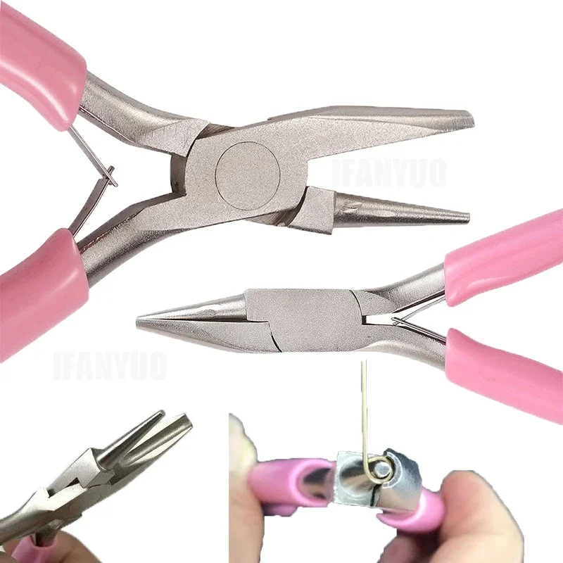 5-palcové profesionálne okrúhle konkávne kliešte používané na šperky tvorba mini precíznej drôtenej slučky Ideálne DIY manuálne šperky
