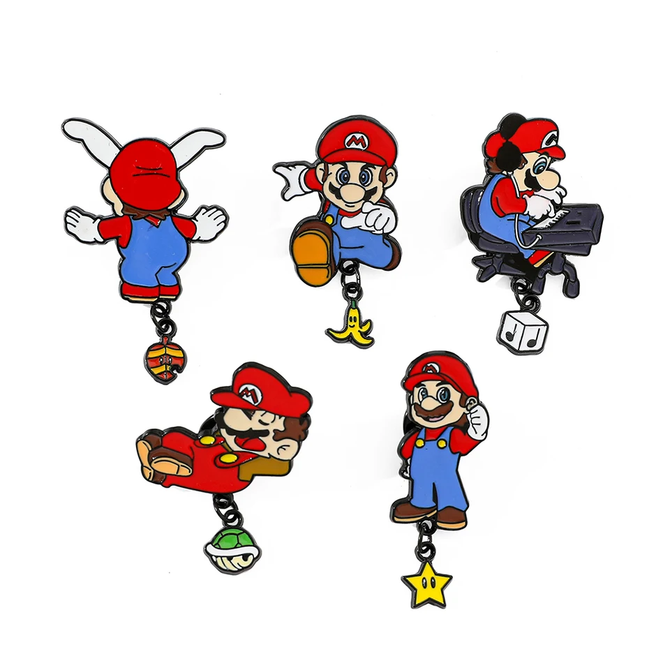 5 počítačov kreslené hry Creative Super Mario Alloy Broš