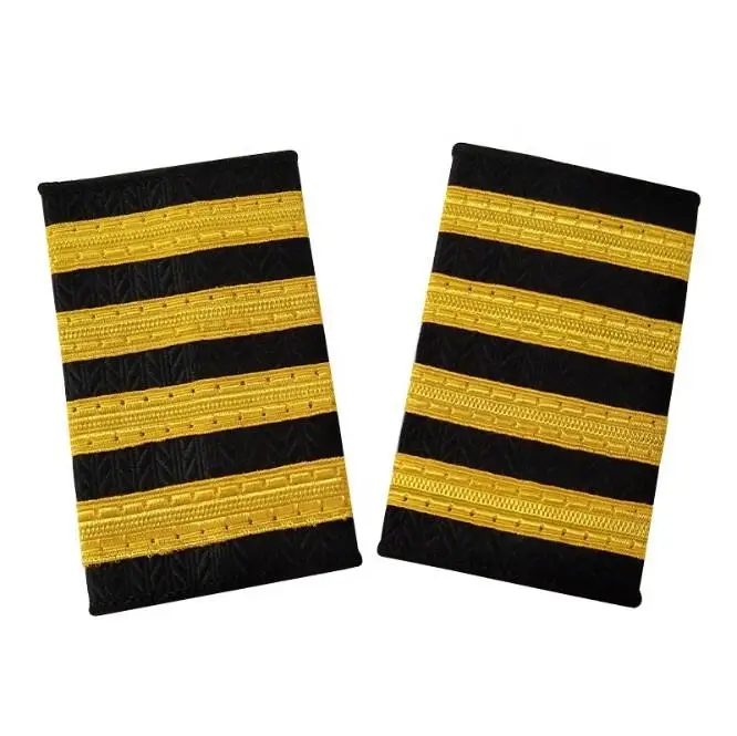 5 párov medzinárodná pilotná košeľa Uniformné ramenné odznaky Zlatý pás Epaulety remeselné oblečenie pre letecké kostýmy