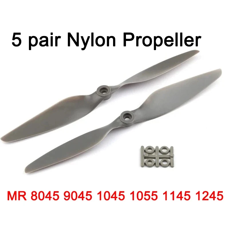 5 párov MR 8045 9045 1045 1055 1145 1245 Nylon vrtuľové rekvizity so štyrmi osami Multi RC Dron Airplane CCW vrtule
