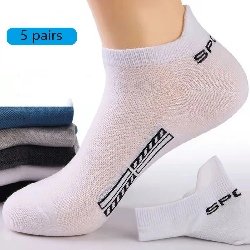 5 párov Vysoko kvalitné ponožky mužov Príležitostné priedušné ponožky Men bavlnené ponožky Run športové ponožky Men darček Sokken veľká veľkosť38-43