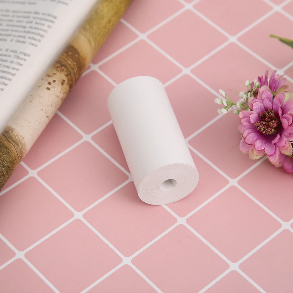 5 Roll neprížnej tlačovej nálepky papierový papier pre papierovú mini vreckovú tlačiareň