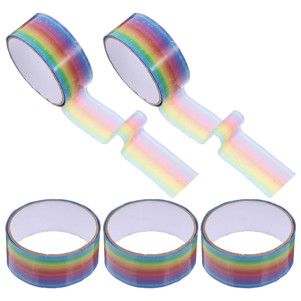 5 Rolls Guľová páska Farebné pásky relaxačné hračky valcujúce lepkavé polypropylénové DIY lepidlo