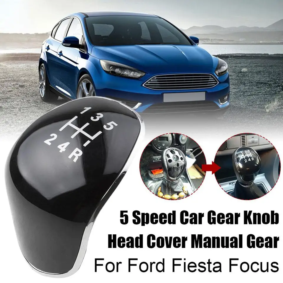 5 Speed ​​Gear Shift Shift Boot Case Case Case Gomb Cover Cover Cover pre Ford Fiesta ABS Black S8T9