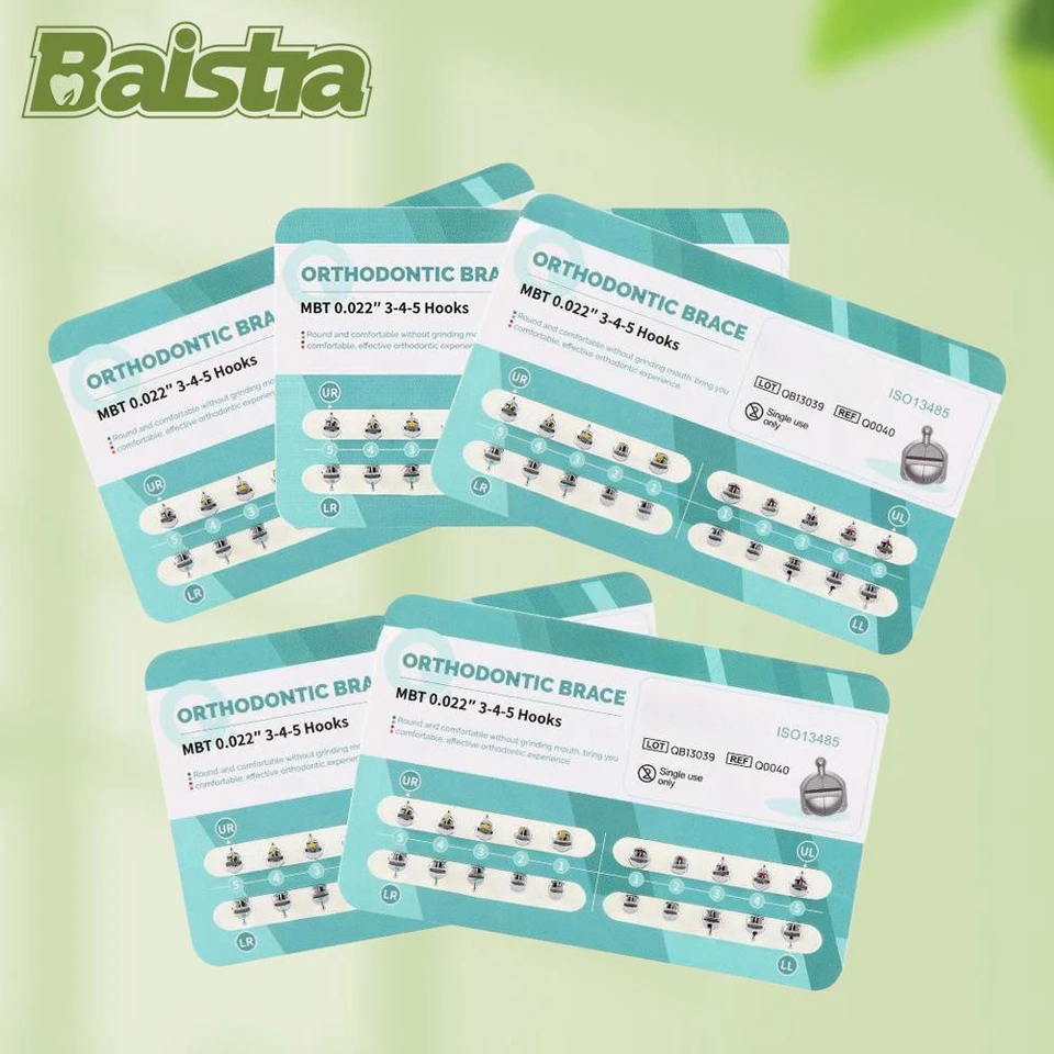 5 súprav/balenie zubné ortodontické kovové držiaky q-type Roth/MBT 0,022 345 háčik