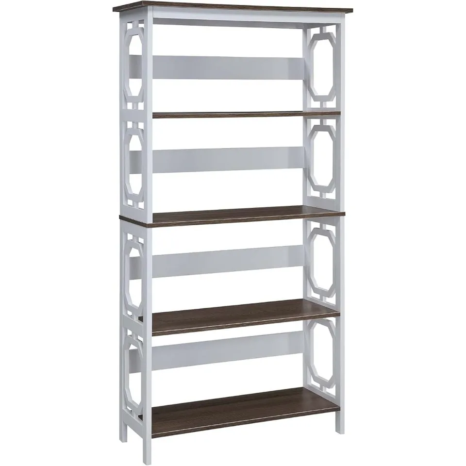 5 Tier knižnica Súčasný dizajn Geometrické bočné panely