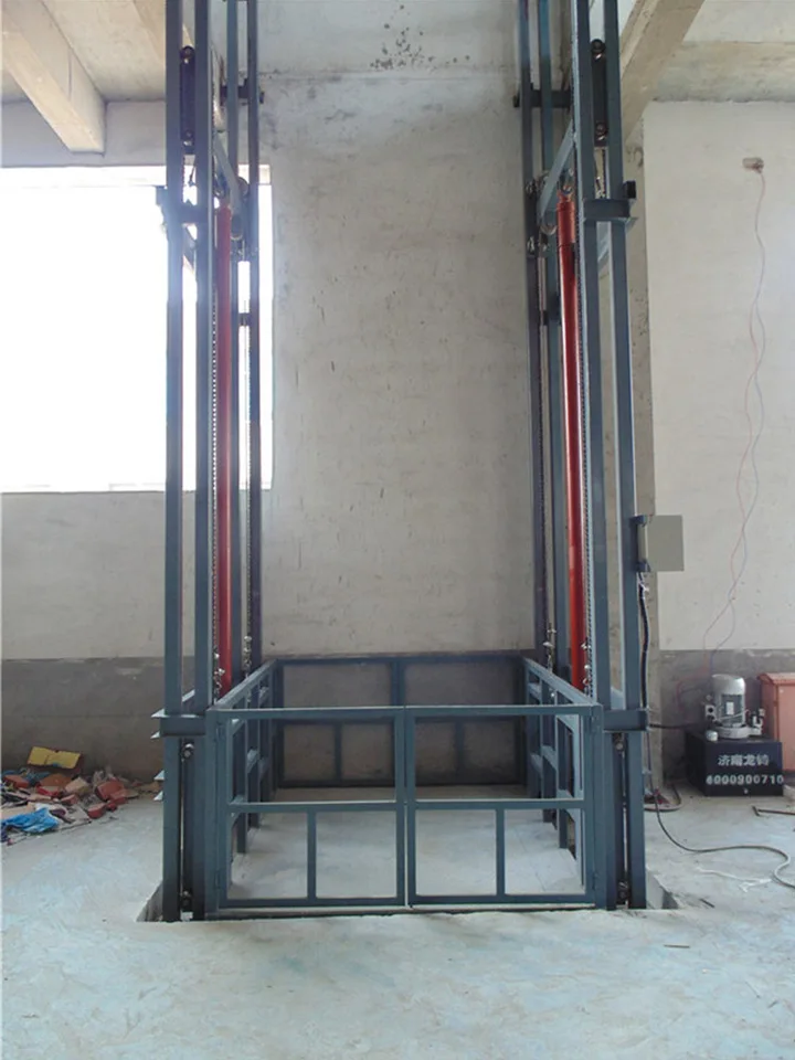 5 -ton ťažko -hydraulické vertikálne vodiace koľajnice nákladný výťah nákladný výťah s najlepšou cenou