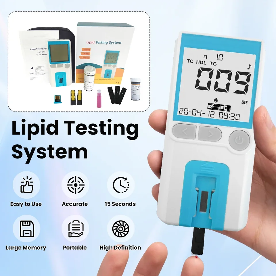5 v 1 lipidovom analyzátore TC, HDL, TG, LDL, TC/HDL TEST Test Analyzujte monitor systému