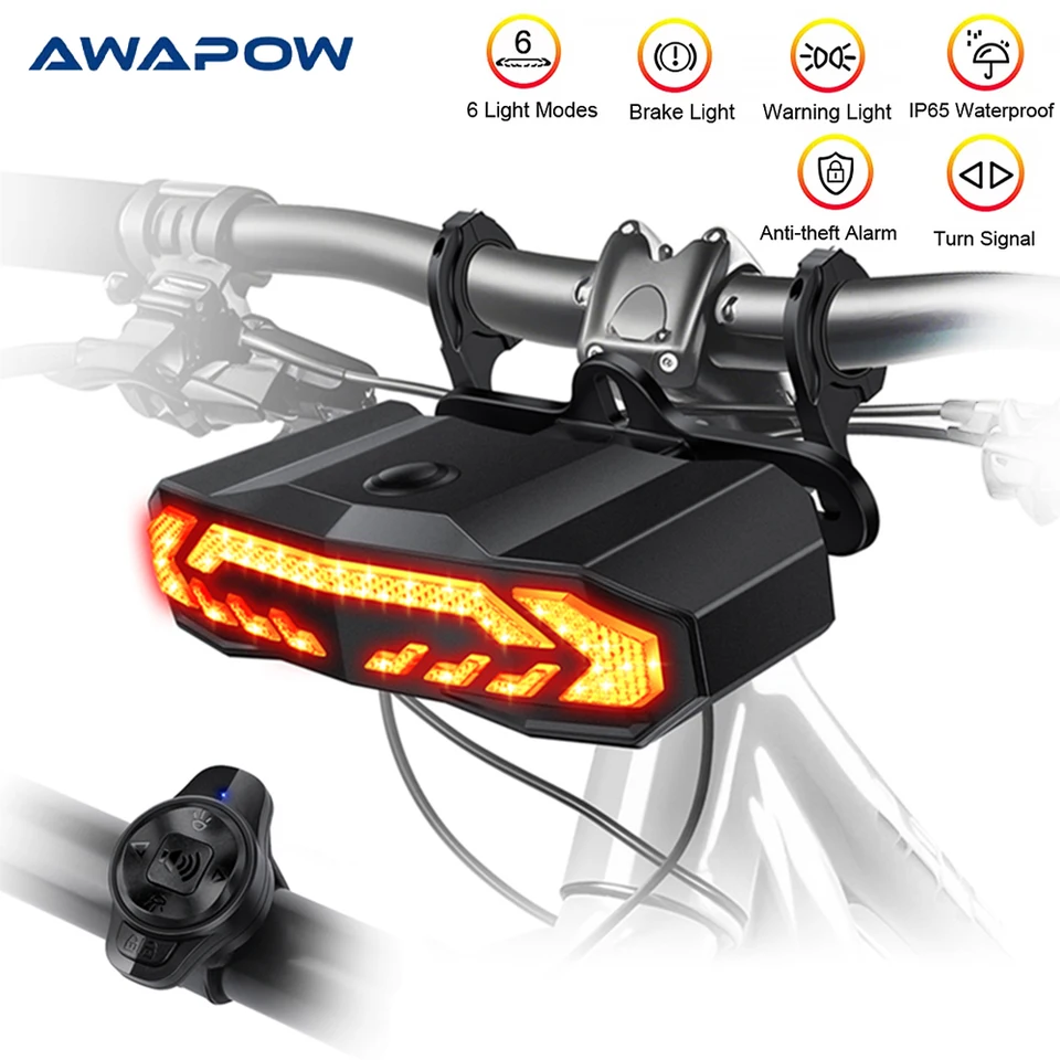 5 v 1 Smart Bike Lights Svetlom bicykla s odbočkovými signálmi