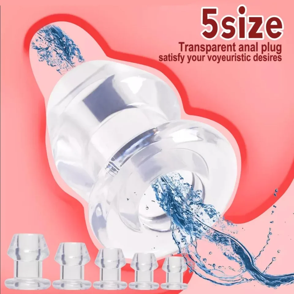 5 veľkostí Rozšírenie dilatátora dilatácie dutiny análneho zadku Clear Tunnel Dildo Comfort Deep Probe Speculum klystéru vagina vagína análne plug hračky