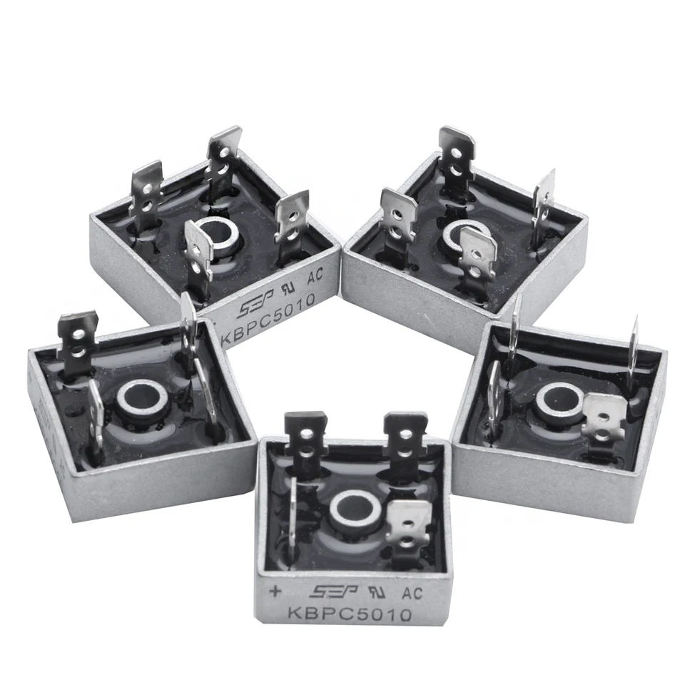 5 x kbpc5010 1000V 50A kov pre prípad 4 pin jednofázový diódový mostík usmerňovač