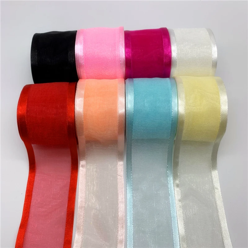 5 yardov 38 mm Broadside Organza Ribbon Svadba Svadba vianočné dekorácie ručne vyrábané clapps remeslá