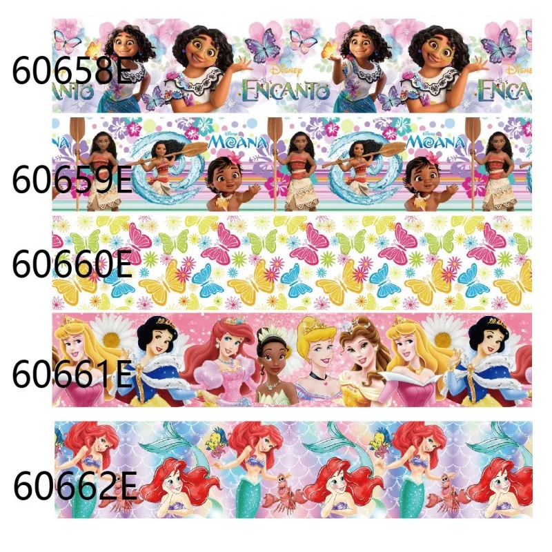 5 yardov Disney Encanto Moana Little Mermaid Princess Grosgrain Ribbon pre Haribows Darčekové balenie šiľné príslušenstvo