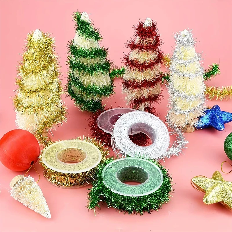 5 yardov/roll zlatý strieborný drôt girlanda Girland Tinsel zavesenie