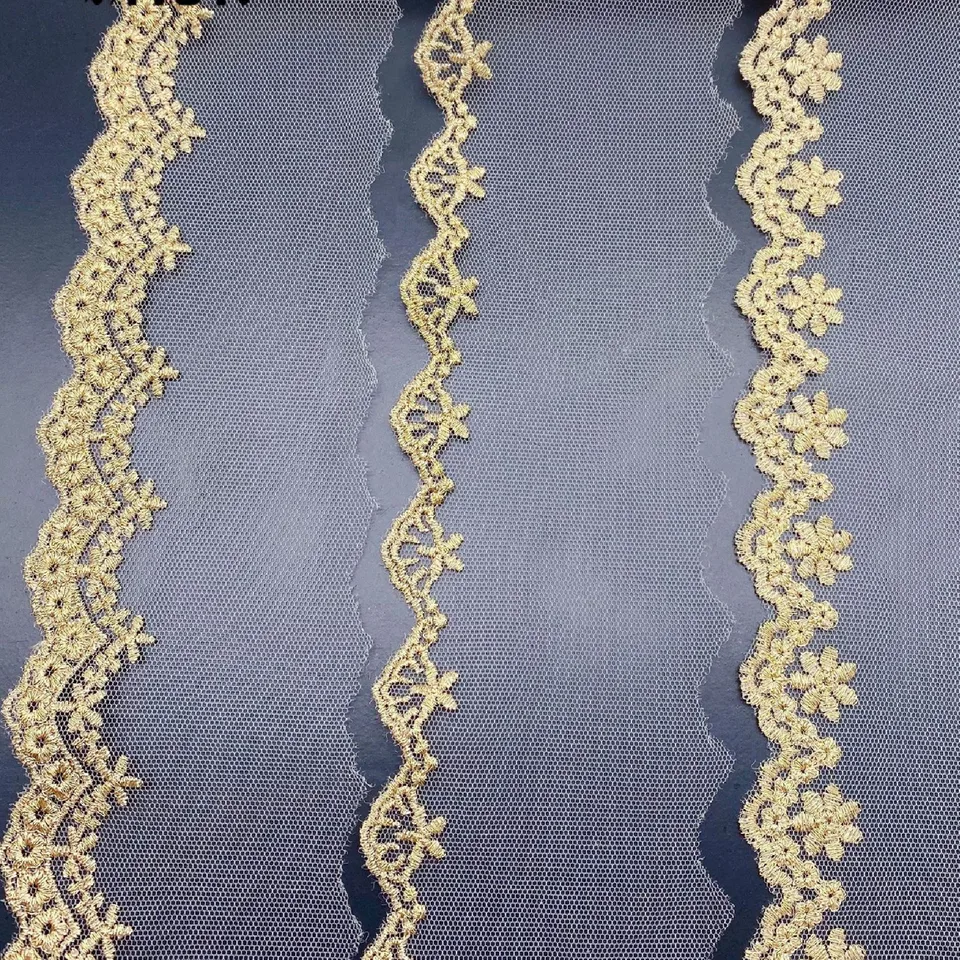 (5 yardov/veľa) Vyšívacie sieť zlaté duté kvety čipky lapová tkanina Webbing Decoration DeCoration Adsessory