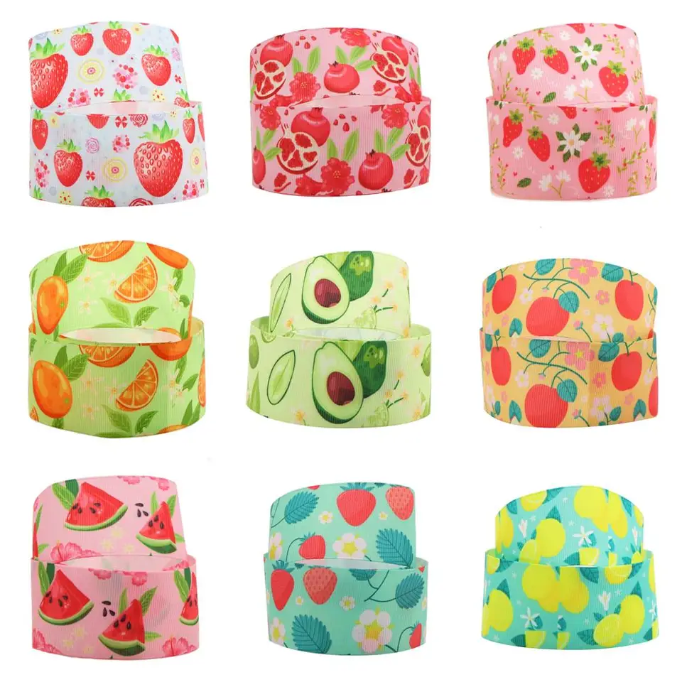 5 yardov viacnásobná ovocná jahodová jahoda Grosgrain Ribbon DIY vlasové remeslo pre darčekové zábal Ribbon Home Decotion, 5yc12435
