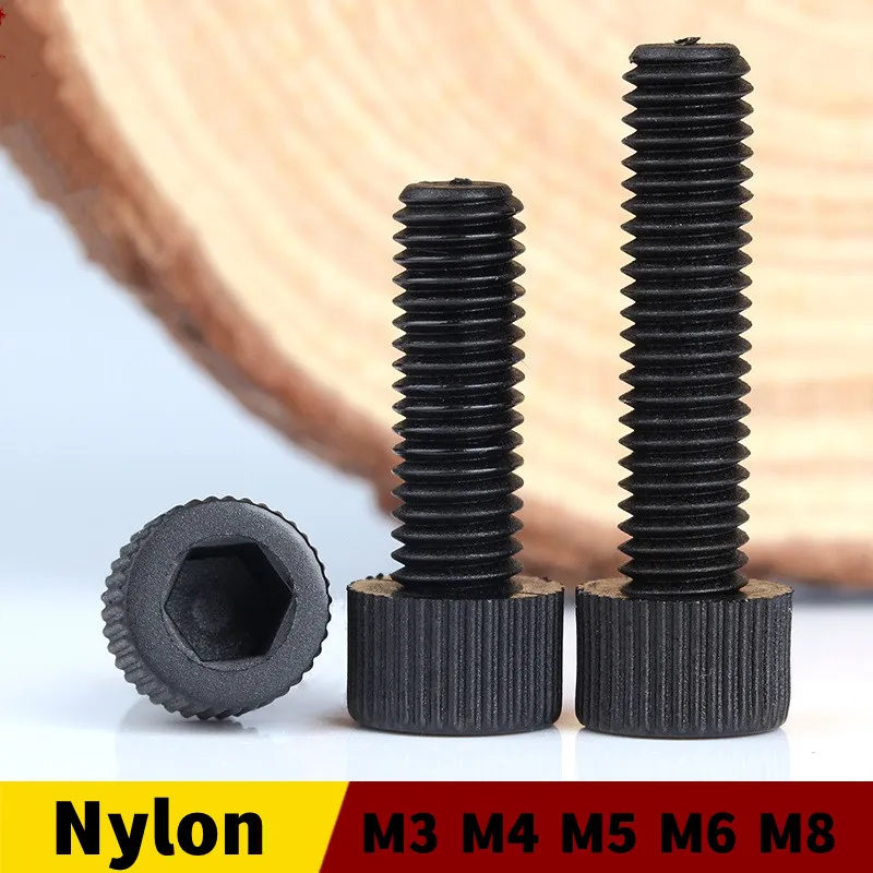 5 ~ 50ks m3 m4 m5 m6 m8 čierna nylonová hexagon hex hex hex hexová soketová skrutka šálka hlava hlava Knulovaná plastová skrutka na izoláciu Použite dĺžku: 5 ~ 60 mm