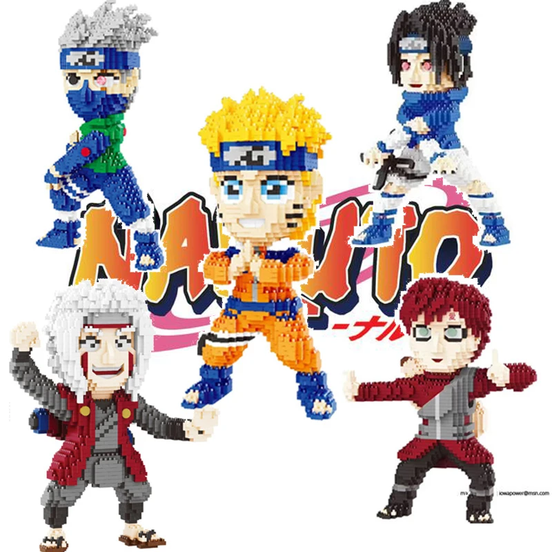 5 štýlov Naruto Series Kakashi Naruto Sasuke Microkartice Building BlocksCreative Puzzle Zostavenie hračiek hračiek s anime modelu hračiek