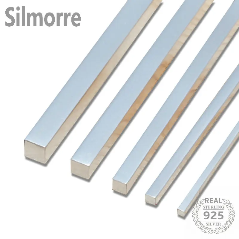 50/10 cm pevné S925/S999 Cuboid Strieborný drôt pre náramok DIY Nájdenie jemných šperkov