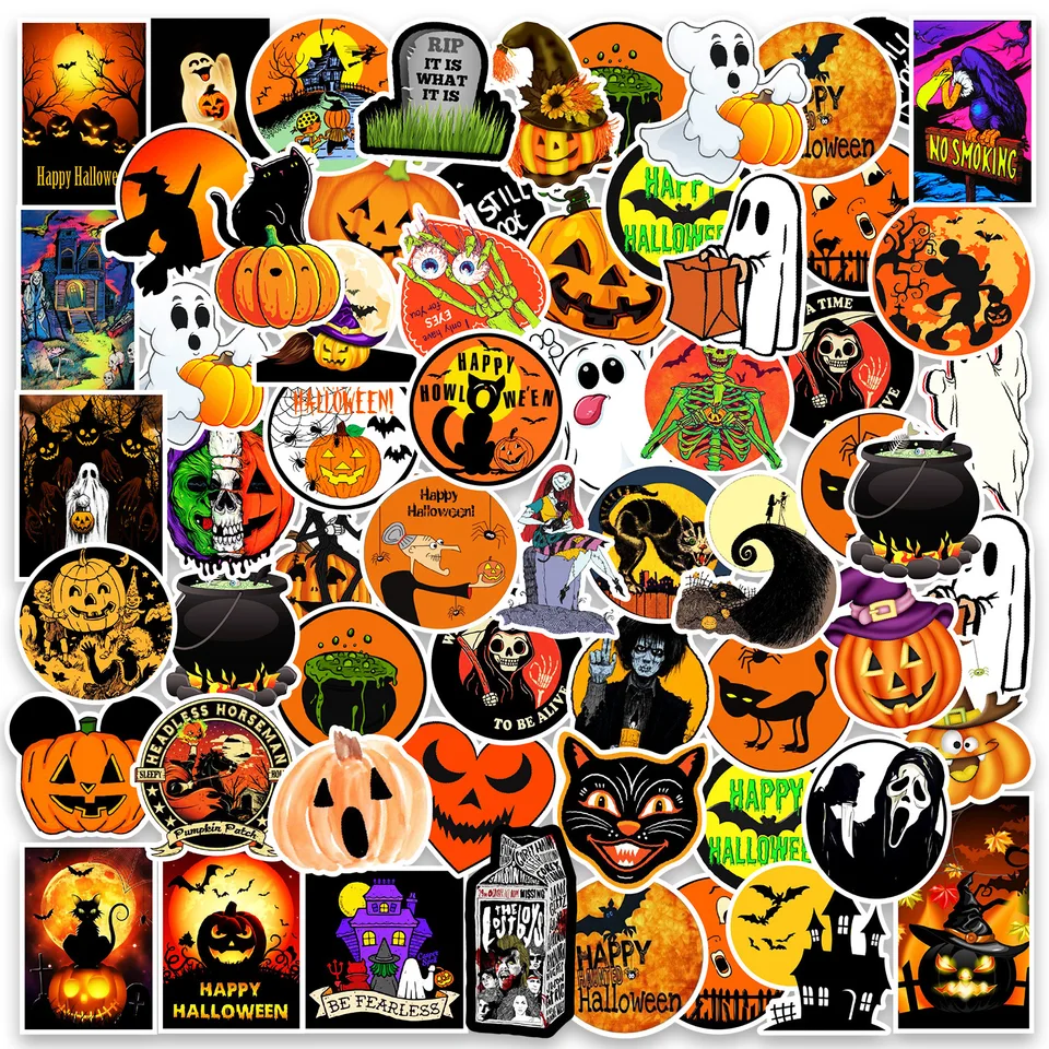50/100 Halloween graffiti nálepky na párty nálepky stanov