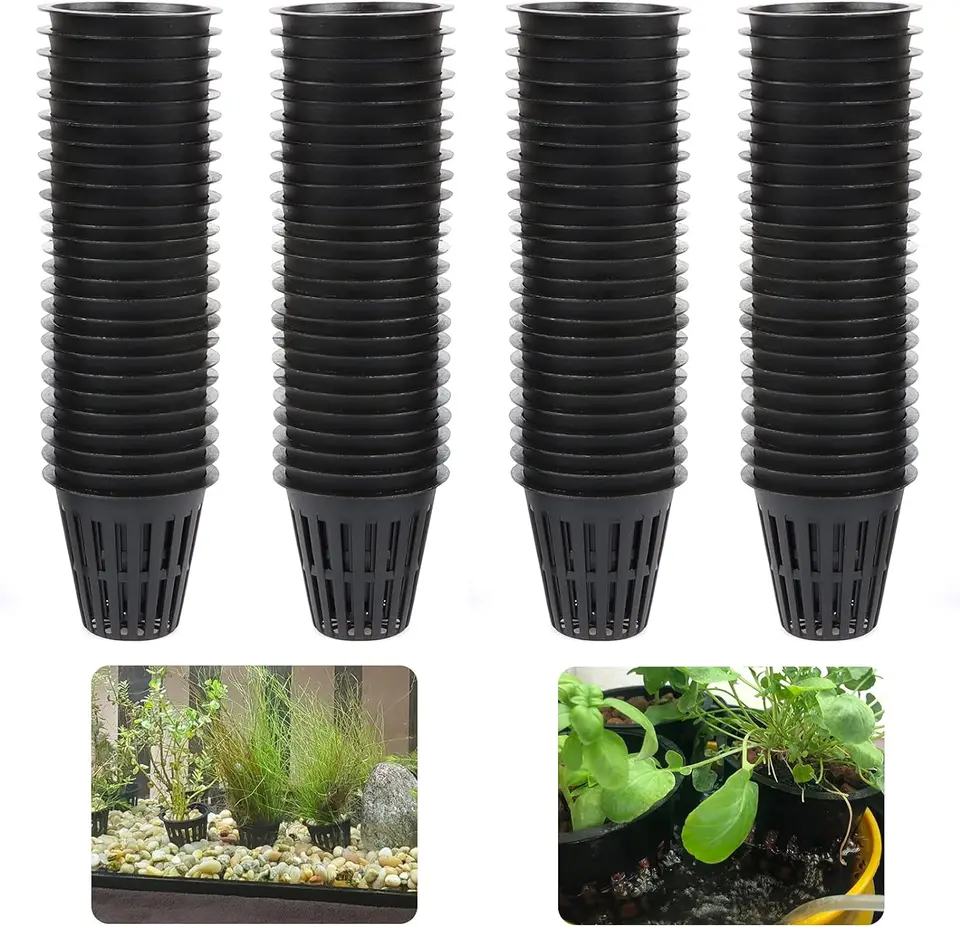 50/100 pcs 2 -palcové záhradné štrbinové šálky okrúhle šálky kvetináčov pre hydroponiku štrbinované so sieťovou Garden Grown Sieťované koše